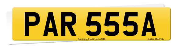 Registration number PAR 555A